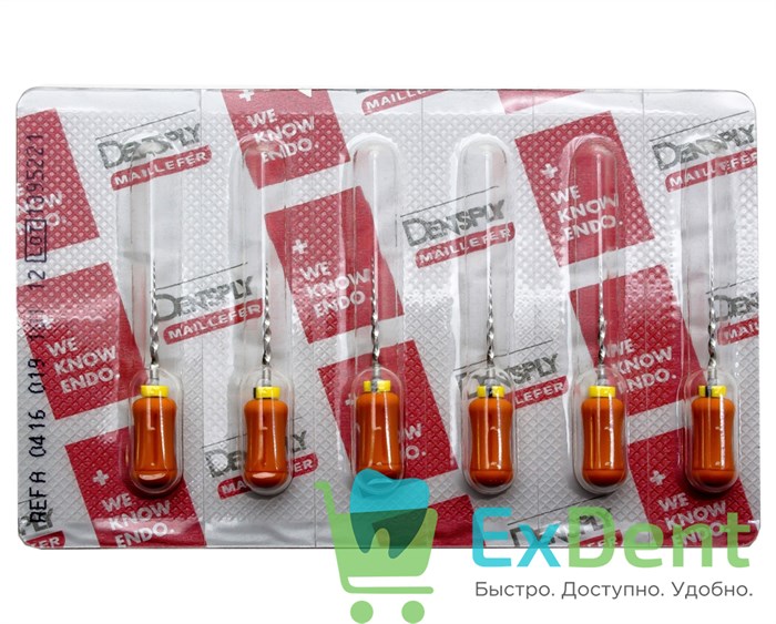 ProTaper (ПроТейпер) ручной SХ, 25 мм, Dentsply, блистер (6 шт) - фото 18280