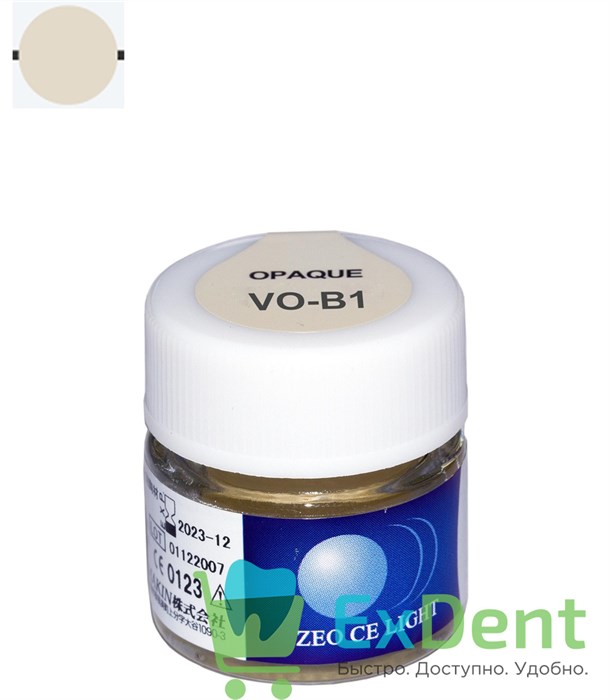 Zeo Ce Light Opaque (Паста опак) VO-B1 - для перекрытия цвета металла под цвет дентина (3.5 г) - фото 38375