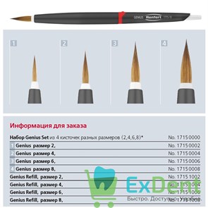 {{photo.Alt || photo.Description || 'Набор кистей  Genius  красная куница №4 (1 шт)'}}